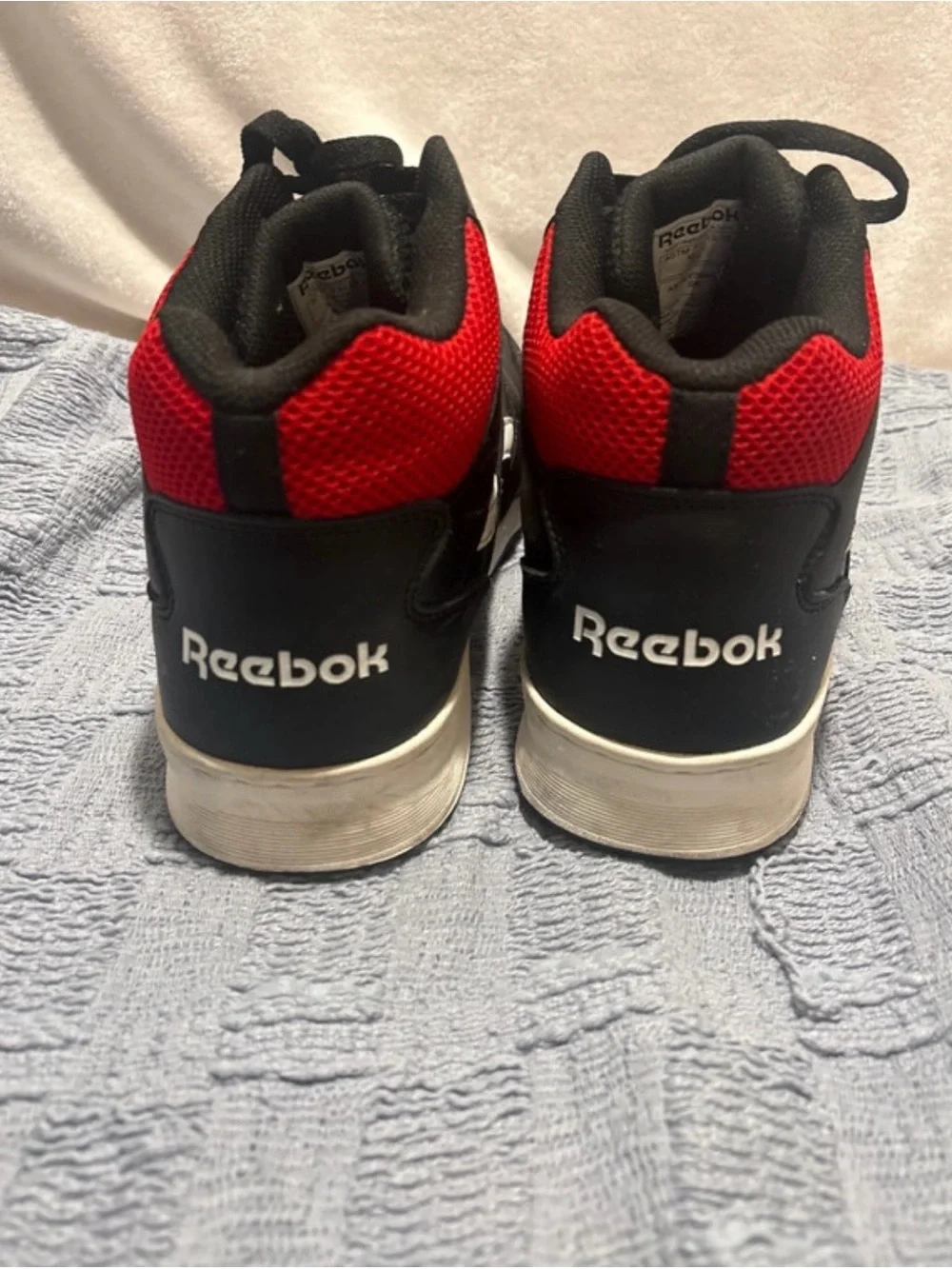 Reebok Black and Red Men's Athletic High-Top Sneakers Safety Shoes Composite Toe